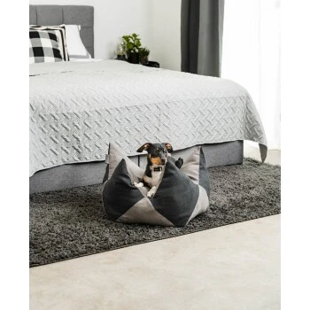 Lionto Hundebett - Kronenkissen Grau/ Schwarz S 3 Lionto Hundebett - Kronenkissen Grau/ Schwarz S – Bild 3