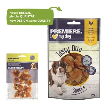 PREMIERE Tasty Duo Snack Huhn Mit Banane 7x70g 2 PREMIERE Tasty Duo Snack Huhn Mit Banane 7x70g – Bild 2