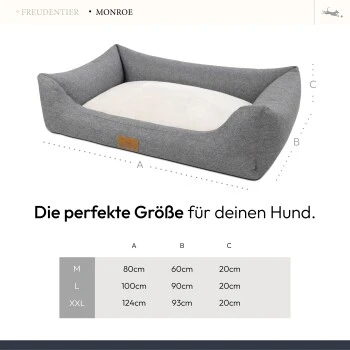 Freudentier Orthopädisches Hundebett Mit Memory Foam, Edel Gesteppt M 2 Freudentier Orthopädisches Hundebett Mit Memory Foam, Edel Gesteppt M – Bild 2