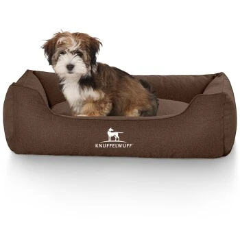 Knuffelwuff Hundebett Crispino Aus Velours Mit Handwebcharakter Braun M-L 4 Knuffelwuff Hundebett Crispino Aus Velours Mit Handwebcharakter Braun M-L – Bild 4