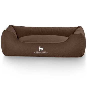 Knuffelwuff Hundebett Crispino Aus Velours Mit Handwebcharakter Braun M-L 1 Knuffelwuff Hundebett Crispino Aus Velours Mit Handwebcharakter Braun M-L