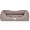 Knuffelwuff Orthopädisches Hundebett Wippo Aus Velours Mit Handwebcharakter Grau M-L