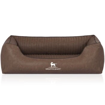 Knuffelwuff Orthopädisches Hundebett Chesapeake Aus Laser Gestepptem Marmoriertem Kunstleder Braun M-L 1 Knuffelwuff Orthopädisches Hundebett Chesapeake Aus Laser Gestepptem Marmoriertem Kunstleder Braun M-L