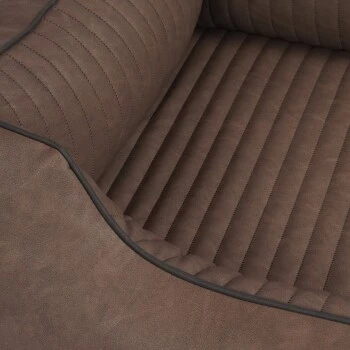 Knuffelwuff Orthopädisches Hundebett Chesapeake Aus Laser Gestepptem Marmoriertem Kunstleder Braun M-L 2 Knuffelwuff Orthopädisches Hundebett Chesapeake Aus Laser Gestepptem Marmoriertem Kunstleder Braun M-L – Bild 2