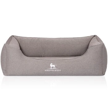 Knuffelwuff Orthopädisches Hundebett Leano Aus Velours Mit Handwebcharakter Grau M-L 1 Knuffelwuff Orthopädisches Hundebett Leano Aus Velours Mit Handwebcharakter Grau M-L
