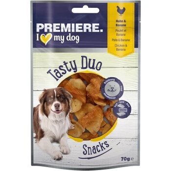 PREMIERE Tasty Duo Snack Huhn Mit Banane 7x70g 1 PREMIERE Tasty Duo Snack Huhn Mit Banane 7x70g