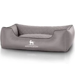 Knuffelwuff Hundebett Milan Aus Laser-gestepptem Kunstleder Grau M-L